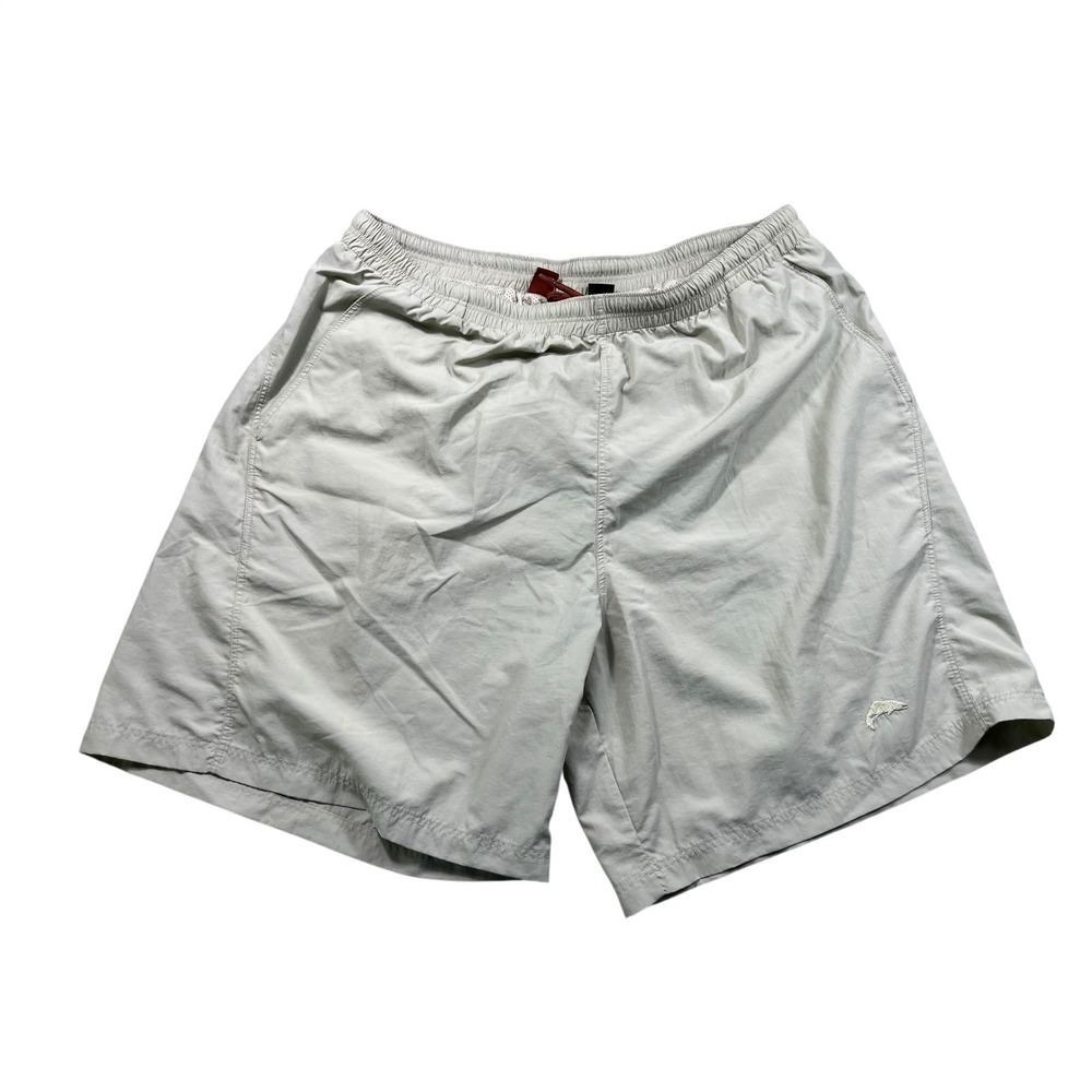 SIMMS Fishing Shorts XL Quick Dry Nylon Lined Elastic Waist Beige
